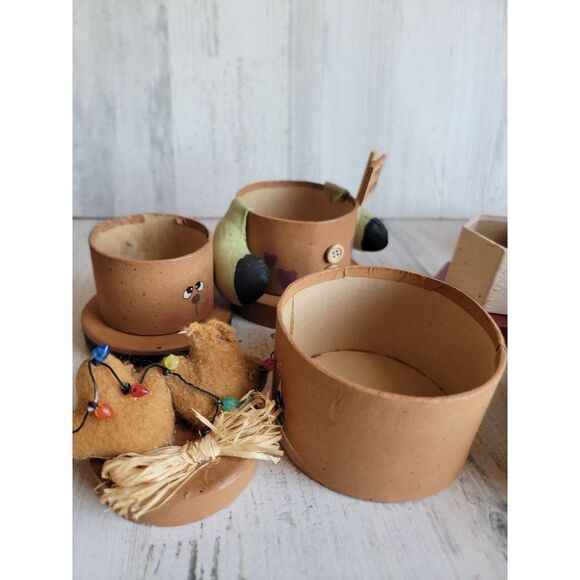 Unique Vintage Santa Claus reindeer 3 compartment gift box set - Picture 10 of 12